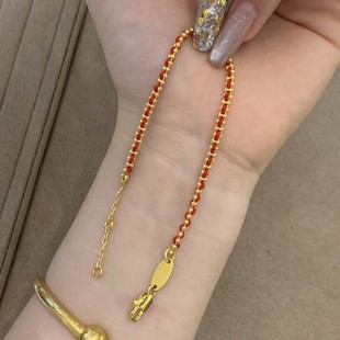 Zodiac Year Redline French Red Rope 18K Gold Non-Mold Bracelet High-End Versatile Couple Style Hand Jewelry Wholesale