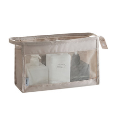 New Arrival Women's Travel Makeup Bag: Simple Design, Large Capacity for Cosmetics, Toiletries, and Stationery—Featuring a Durable Twill Mesh Construction with Hanging Option
