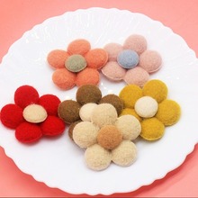 韩版毛呢小花朵配饰 花朵胸针 发饰服装鞋袜伴手礼袋装饰辅料配件