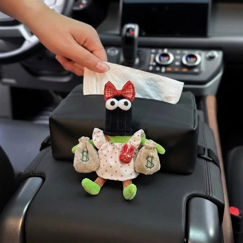 Car tissue box, armrest box, seat-mounted car tissue box, decorative accessories, cute cartoon, popular online, for women