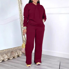 C3208亚马逊速卖通独立站欧美跨境女装女士休闲卫衣套装 现货灰色