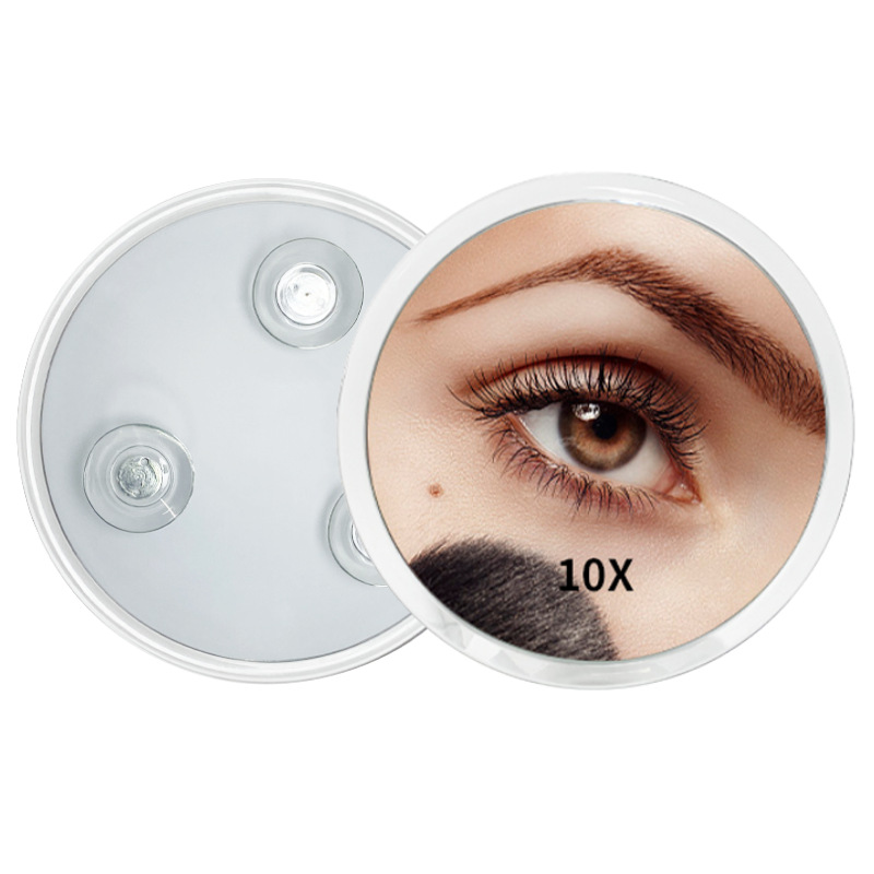 Ronda 10X15X20X agrandado transparente inodoro de una sola cara baño ventosa maquillaje espejo HD lente de cristal