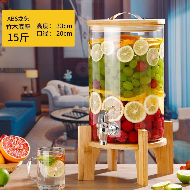 耐高温玻璃青梅泡酒瓶带龙头泡酒坛葡萄酿酒瓶可乐饮料密封罐中高|undefined