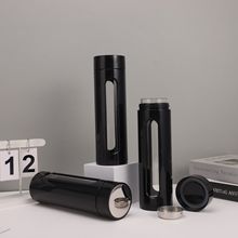 高档塑玻杯高硼硅透明双层玻璃杯便携随身防烫隔热泡茶杯可定制