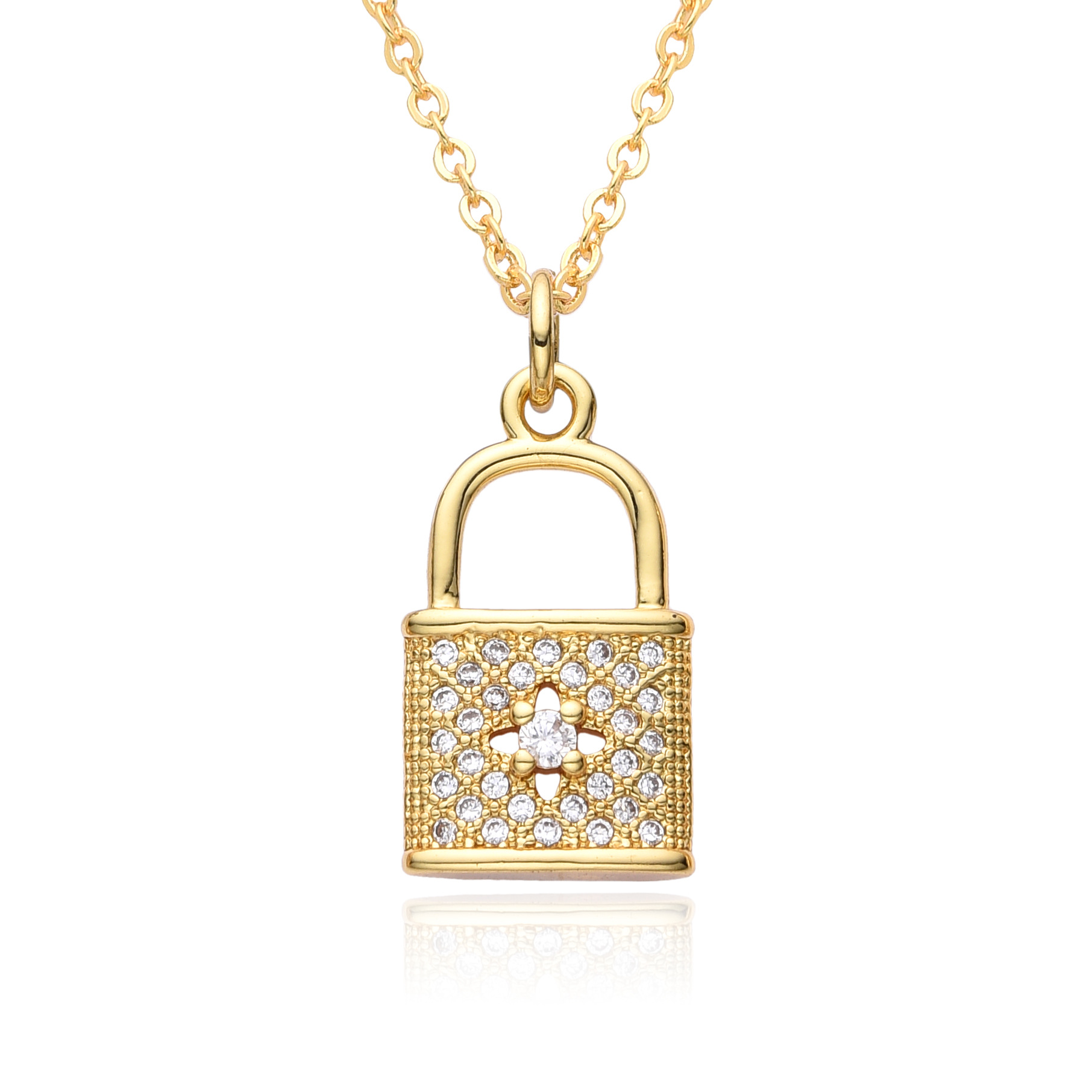 8g Weight Copper Pendant Material Zircon Inlay Material Pendant Necklace Classification Copper Chain Material 1 Piece Quantity Daily, Date Occasion Copper Material Heart Shape, Lock Pattern Women's Gender Inlay Design Elegant, Shiny Style Copper Inlay Heart Shape Lock Zircon Pendant Necklace 3