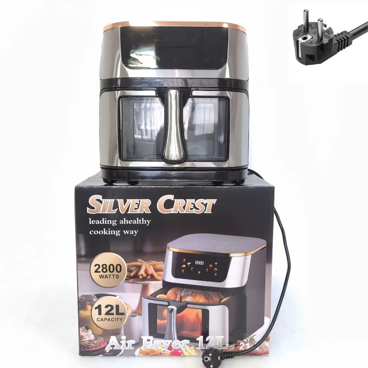 12L 스테인리스 스틸 투명 에어프라이어