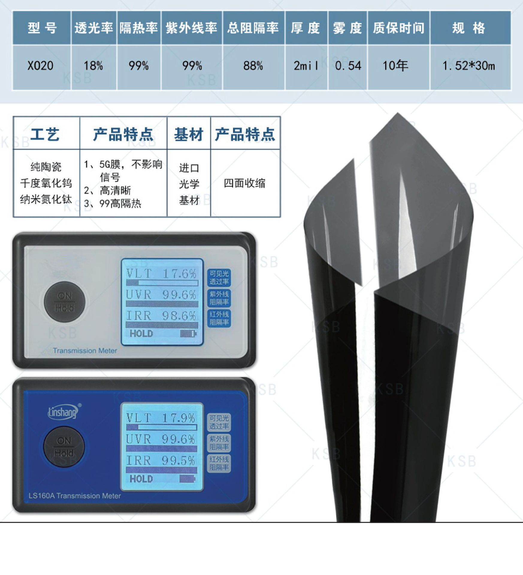 Factory Direct 99 High Insulation Nano Ceramic Process Car Film High Definition 99 Anti-Uv Car Solar Film