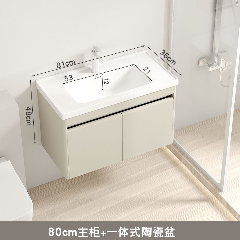 36 amplia crema de acero inoxidable lavabo baño gabinete combinación lavabo cerámica integrado pequeño apartamento Baño