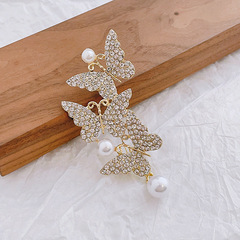 胸針胸花別針蝴蝶珍珠合 金材質胸針批發流蘇高級高檔裝飾 防走光
