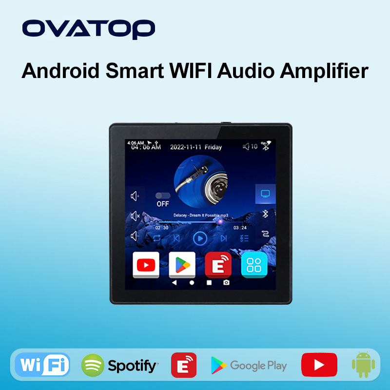 4寸语音智能音乐主机嵌入式安卓系统WIFI蓝牙背景音乐播放控制器