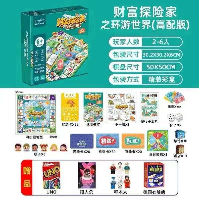 大号富翁游戏棋经典豪华升级超大桌游学生宿舍儿童节聚会桌游|undefined