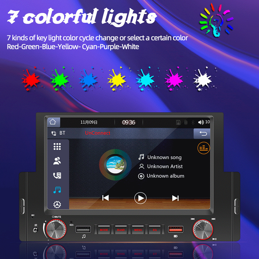 6.2inch Single-Cylinder Wired Carplay Android Auto Car Bluetooth Mp5 Player Radio Reversing Priority 12V
