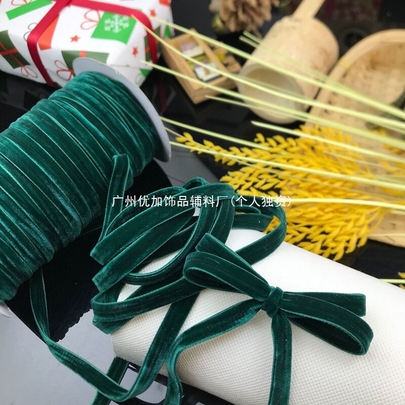 10Y6Mm Thin Double-Sided Velvet Ribbon Velvet Satin Ribbon Clavicle Necklace Neck Strap Choker High Heels Strap Shoulder