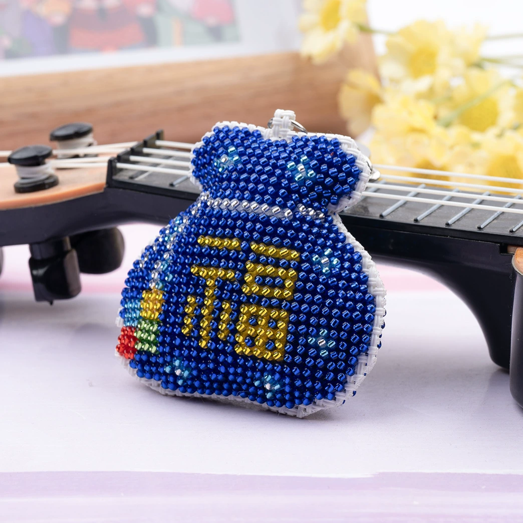 Protective amulet with beads, double sided embroidery, backpack, keychain, face blush