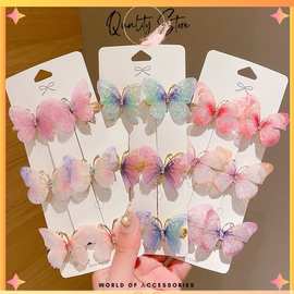 新款会动的蝴蝶碎发夹年新款儿童发卡鸭嘴刘海夹侧边边夹头饰批发