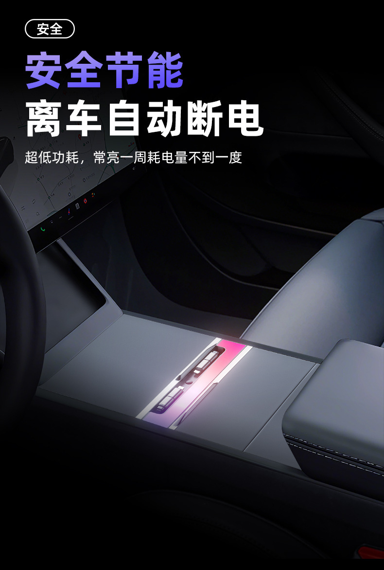 2025 Suitable for Tesla Docking Station Rainbow Ambient Light 120W Fast Charging Car Charger Dock Colorful