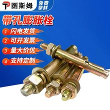 带孔膨胀栓 外膨胀管镀彩锌带孔拉爆螺栓爆炸螺丝 紧固件膨胀螺丝