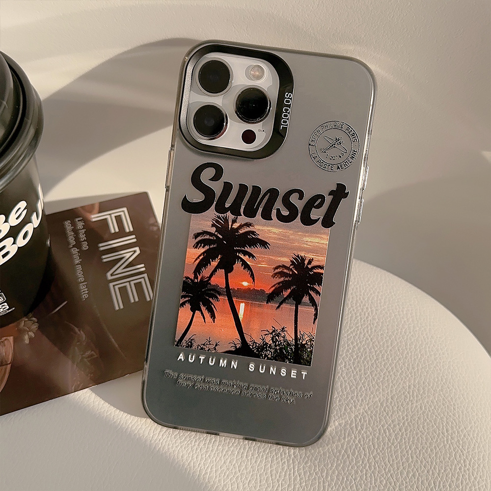 Custodia protettiva per apple iphone con design tramonto tropicale_voghion.com