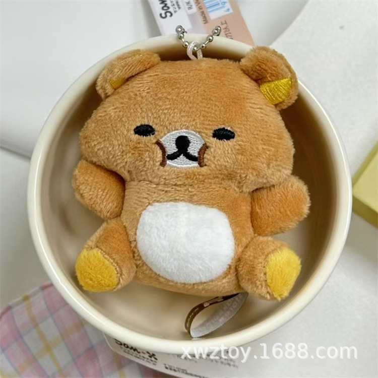 日系かわいいsan-xリラックマ20周年東京駅店長系熊熊野球チームぬいぐるみストラップ|undefined