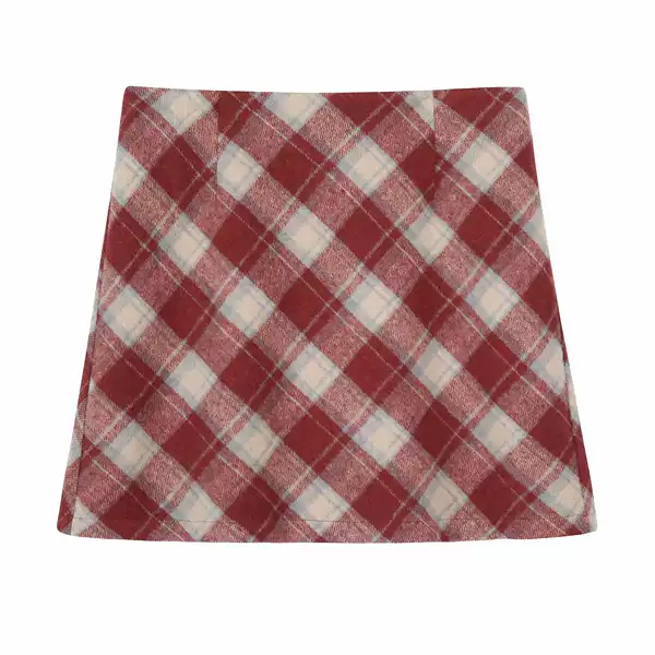 62798 short skirt red grid