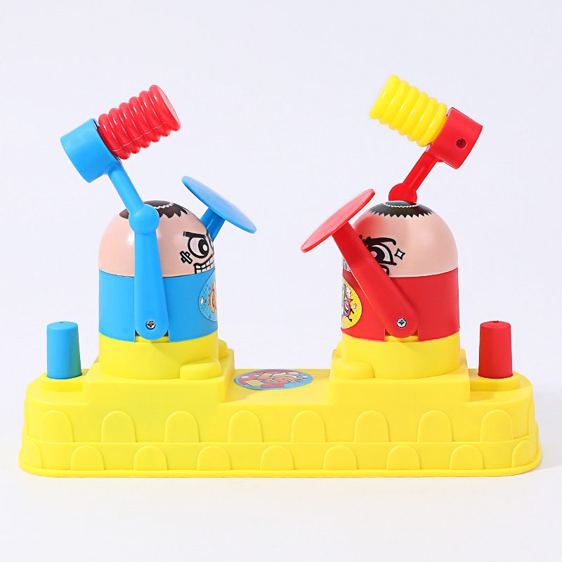 Rojo y azul ataque y defensa doble lucha de máquina juego de lucha entre padres e hijos juguete TikTok lucha cabeza niños pequeños villano lucha