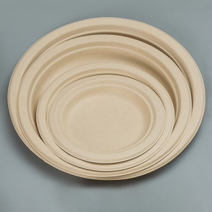 Disposable plate paper plate picnic barbecue plate cake thickened household degradable pulp tableware painting handmade