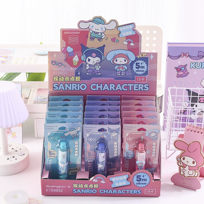 Sanrio кнопка точилка-распылитель набор для ручек, руководство канцелярия мультфильм милый кнопочная клеевая лента
