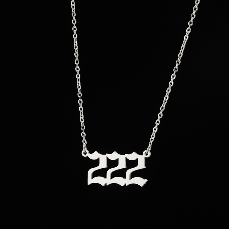 Stainless Steel Simple Style Plating Number Pendant Necklace display picture 4