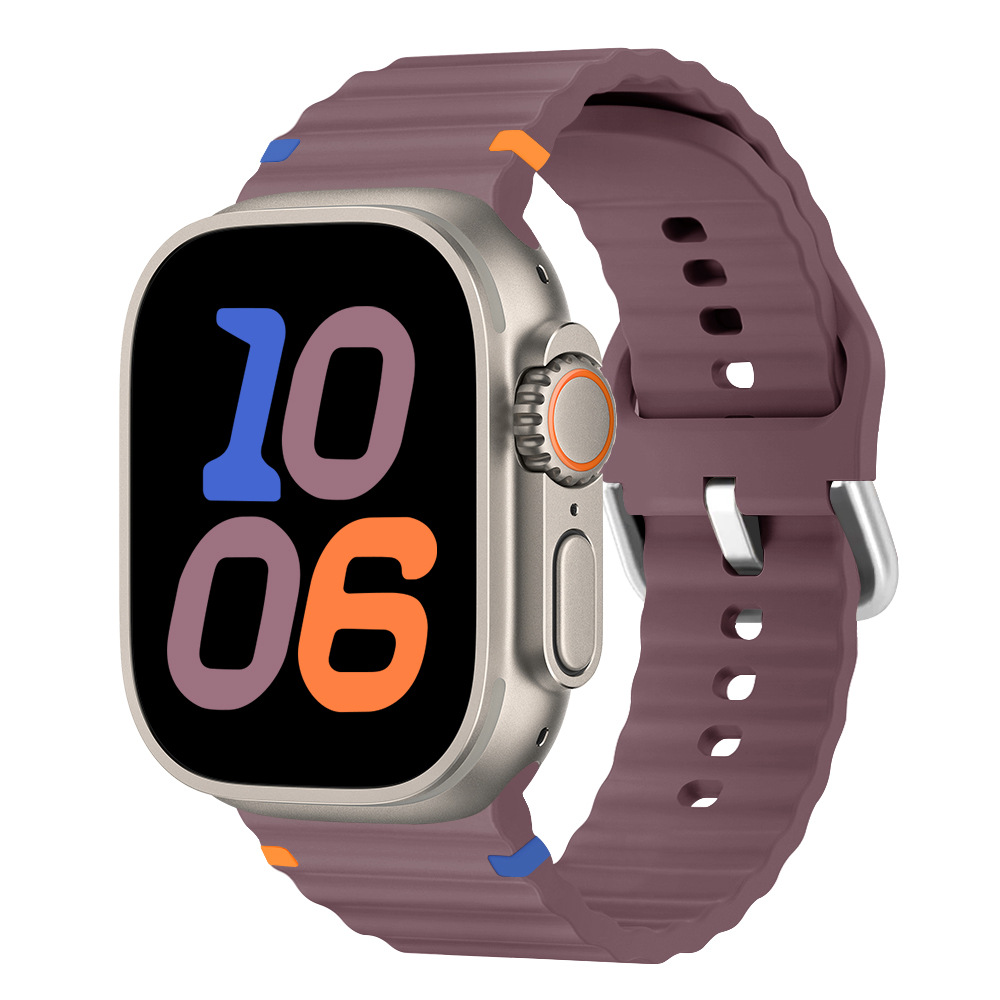 Aplicable Apple Watch correa applewatch8SE7654 onda de sutura de silicona moda deportiva nueva