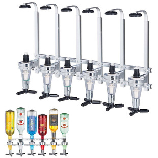 6-head Straight Wall-mounted Wine Pouring Rack Wine Pourer Wine Divider Measuring Syrup Red Wine Rack Bar Wine Rack