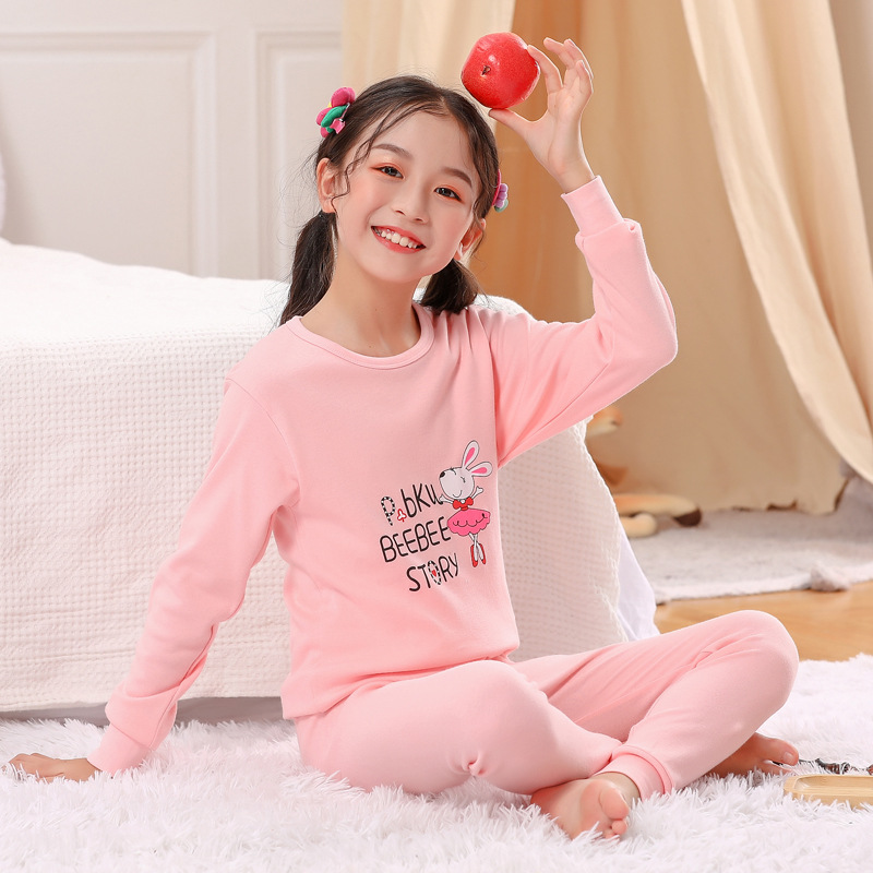 Ropa de otoño para niños pantalones largos traje Algodón Suéter para niños pantalones de algodón ropa interior cálida para niñas Cubierta de suéter de algodón para niños medianos y grandes