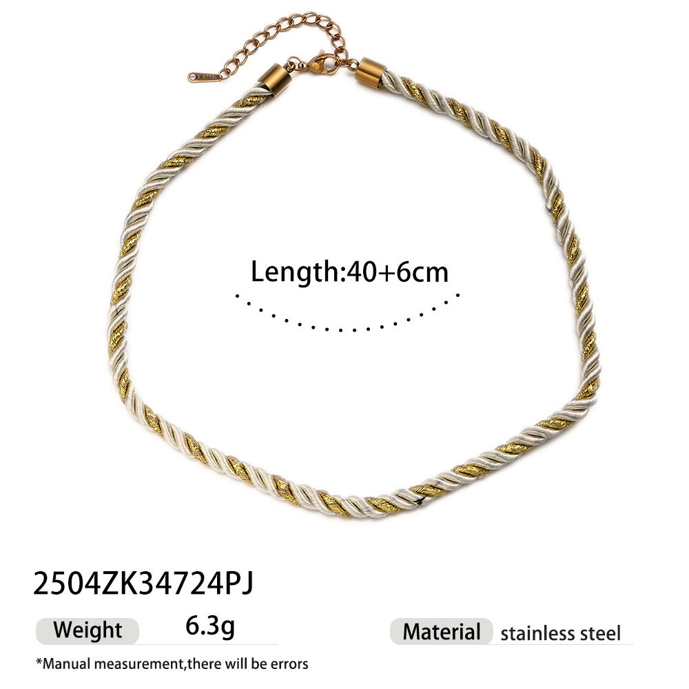 Tena Europa y América Alta retención de color 18k oro concha de acero inoxidable concha de estrella de mar collar de cuerda gruesa ins joyería de explosión transfronteriza image 23