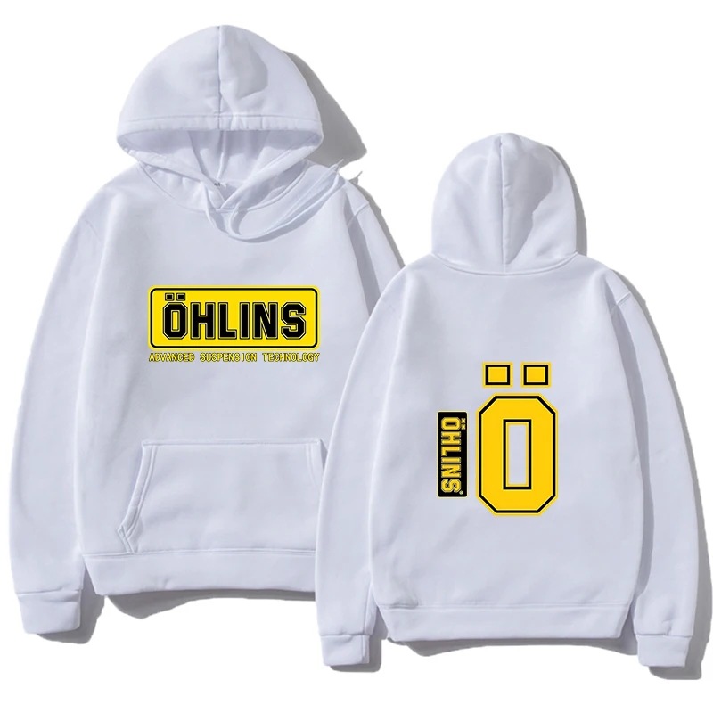 Otoño/Invierno Hombre Colgante Coche Motocicleta Deportes Racing Ohlins Sudadera con capucha de impacto Camiseta cálida de manga larga