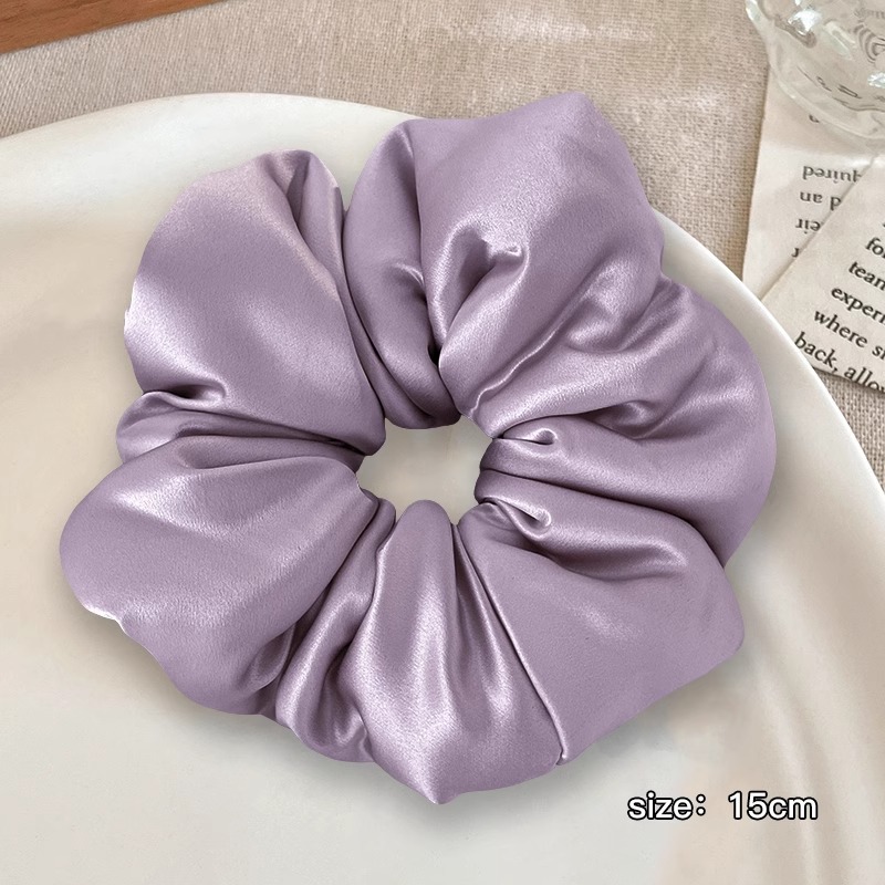 almohada anillo de cabello tela de seda intestino grueso anillo de cabello tocado de mujer retro francés sólido borde ancho no daña la joya de cabello cuerda