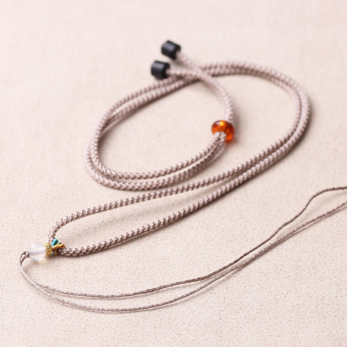 Elegant Adjustable Cord Hand-woven Cultural Jade Pendant Accessory Wholesale for Men and Women Green Pineapple Necklace