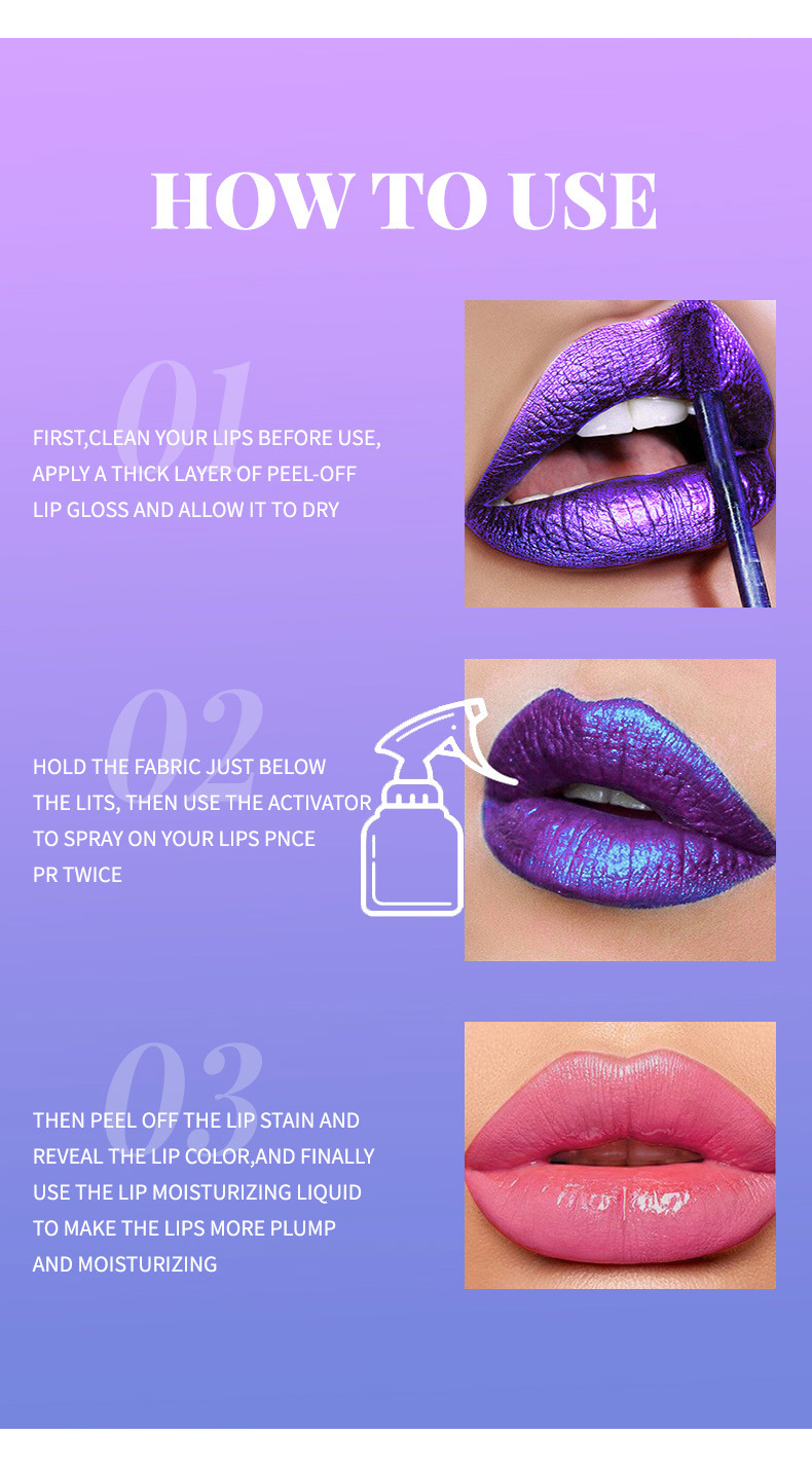 DIMSHOW Peel-off Lip Gloss Matte finish with a base color Lipstick water Peel-off Lip Dye undefined