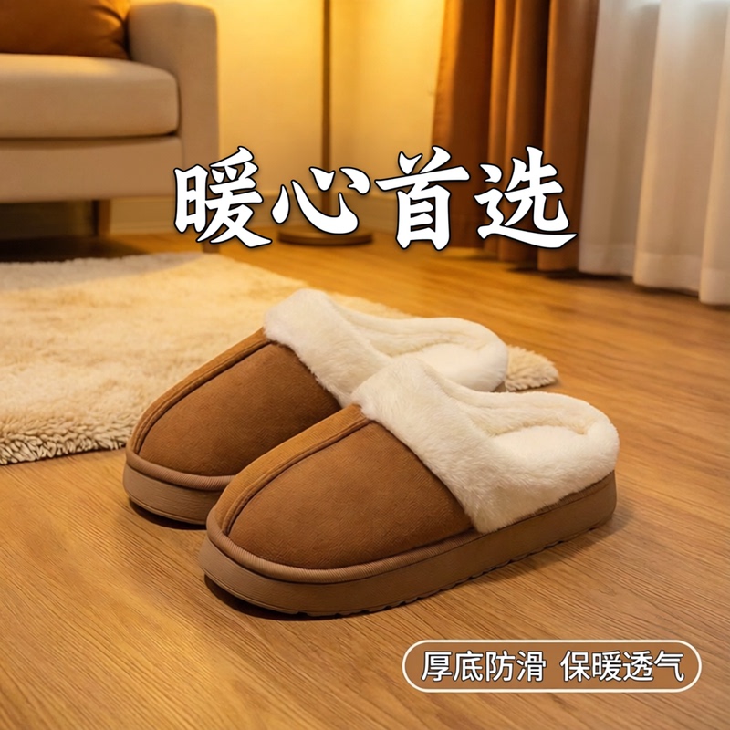 New winter thick-soled cotton slippers for women, non-slip, breathable, warm, home furry slippers, snow boots, cotton shoes New winter thick-soled cotton slippers for women, non-slip, breathable, warm, home furry slippers, snow boots, cotton shoes