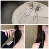 Cute sophisticated long advanced earrings with tassels, no pierced ears, light luxury style, high-quality style