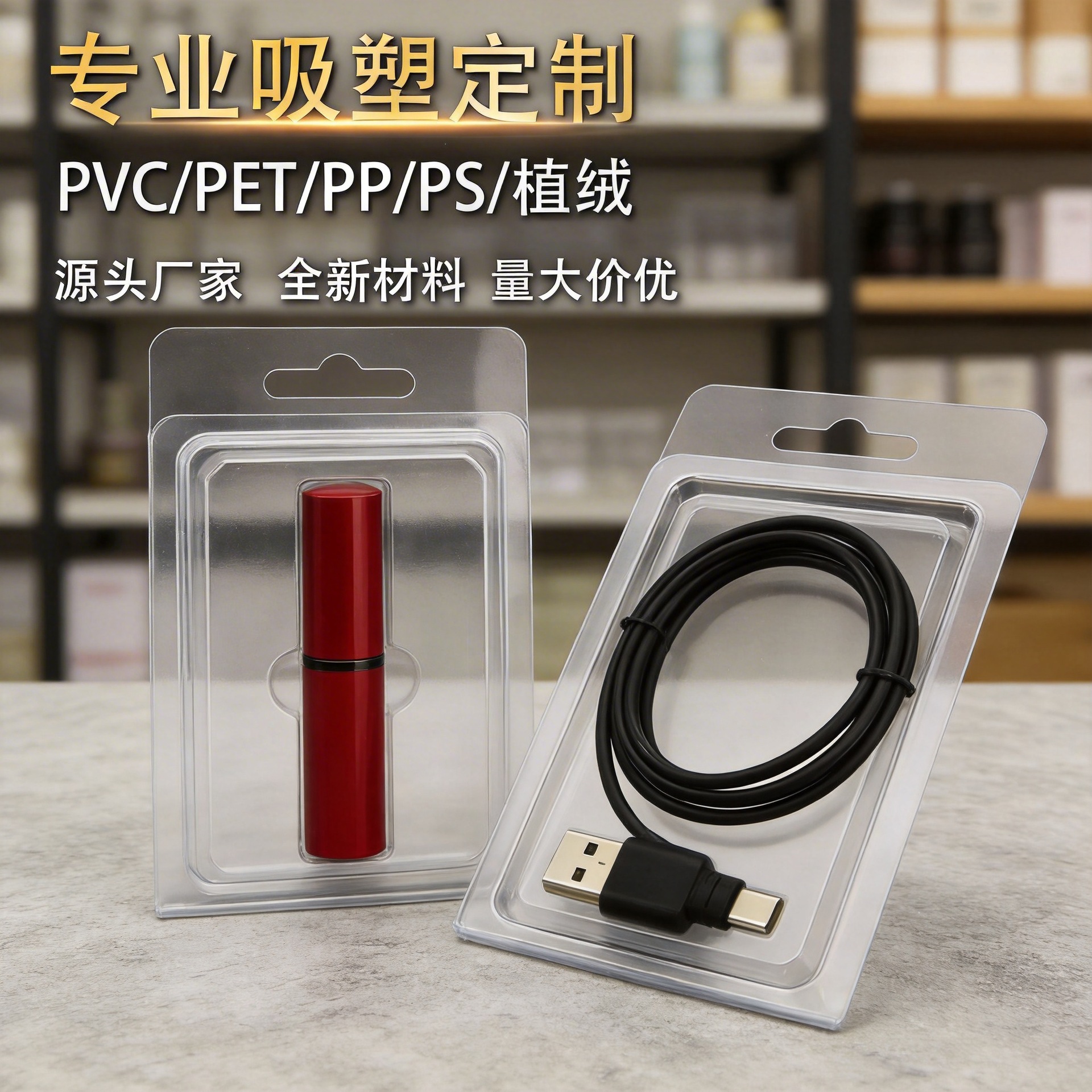 定制pvc吸塑内托pet吸塑包装pp植绒化妆品食品电子产品盒可定制