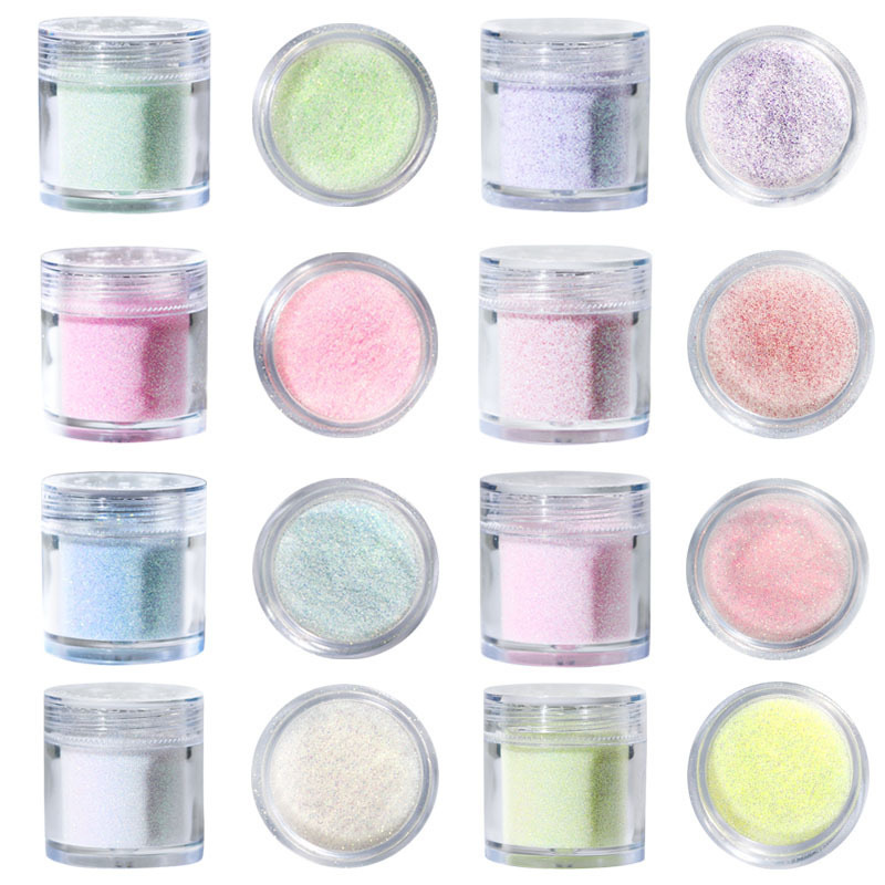 Internet Celebrity Manicure Starlight Sugar Powder Sugar-Coated Powder Woolen Powder Colorful Phototherapy Glue Fine Sand Frosted Powder Nail Decoration Powder