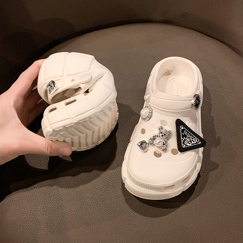 Children's Croc Shoes Female Older Baby 2024 Summer New Style Four to Ten Years Old Little Middle School Student Slippers Male