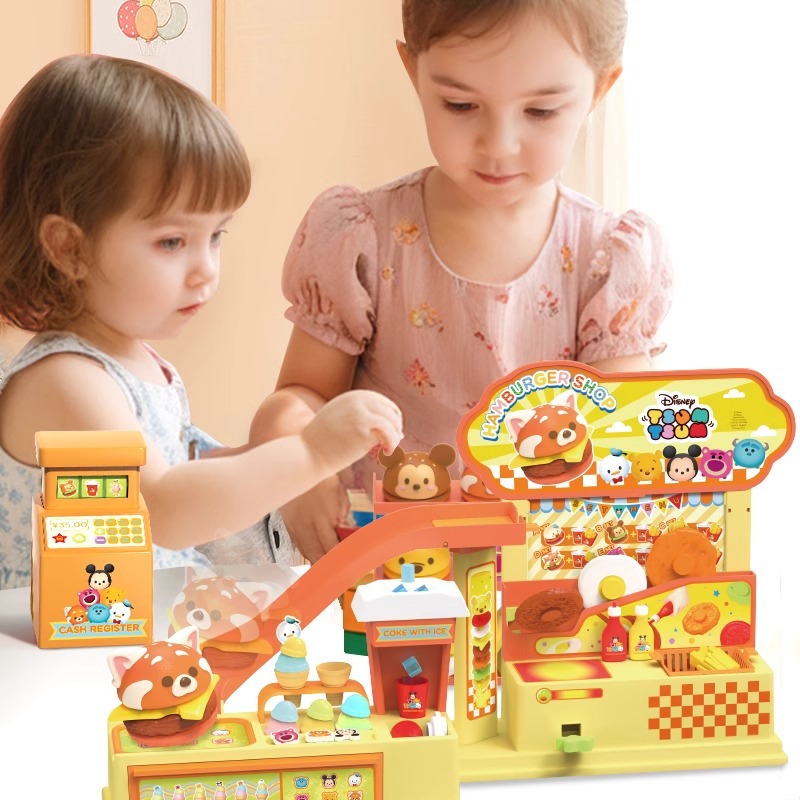 디즈니 파인 DIY 맛있는 버거 샵 시뮬레이션 플레이 하우스 퍼즐 역할 장난감