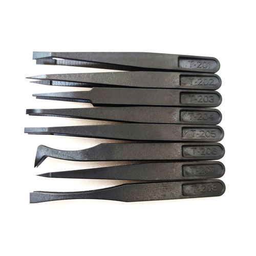 Hair plucking tweezers tool repair clip column pointed thin tip stainless steel elbow long tip camera pinch