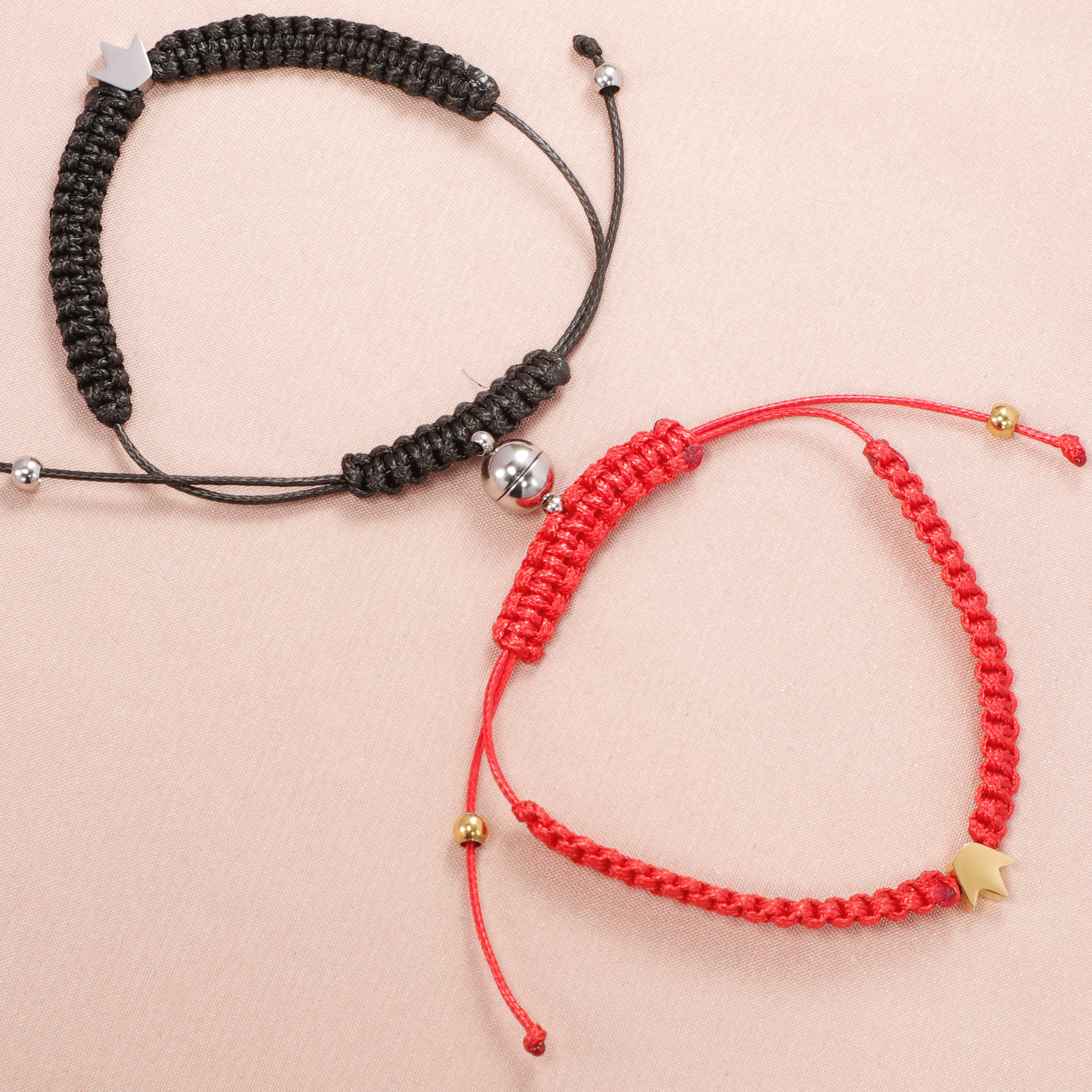 Knitting Design Simple Style Heart Shape Crown Rope Cord String String Bracelets Wholesale