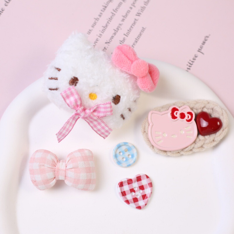 Cartoon Plush DIY Accessories Cat Clothing Shoes Socks Bag Accessories Bowknot Kitten Doll Decoration Brooch Pendant