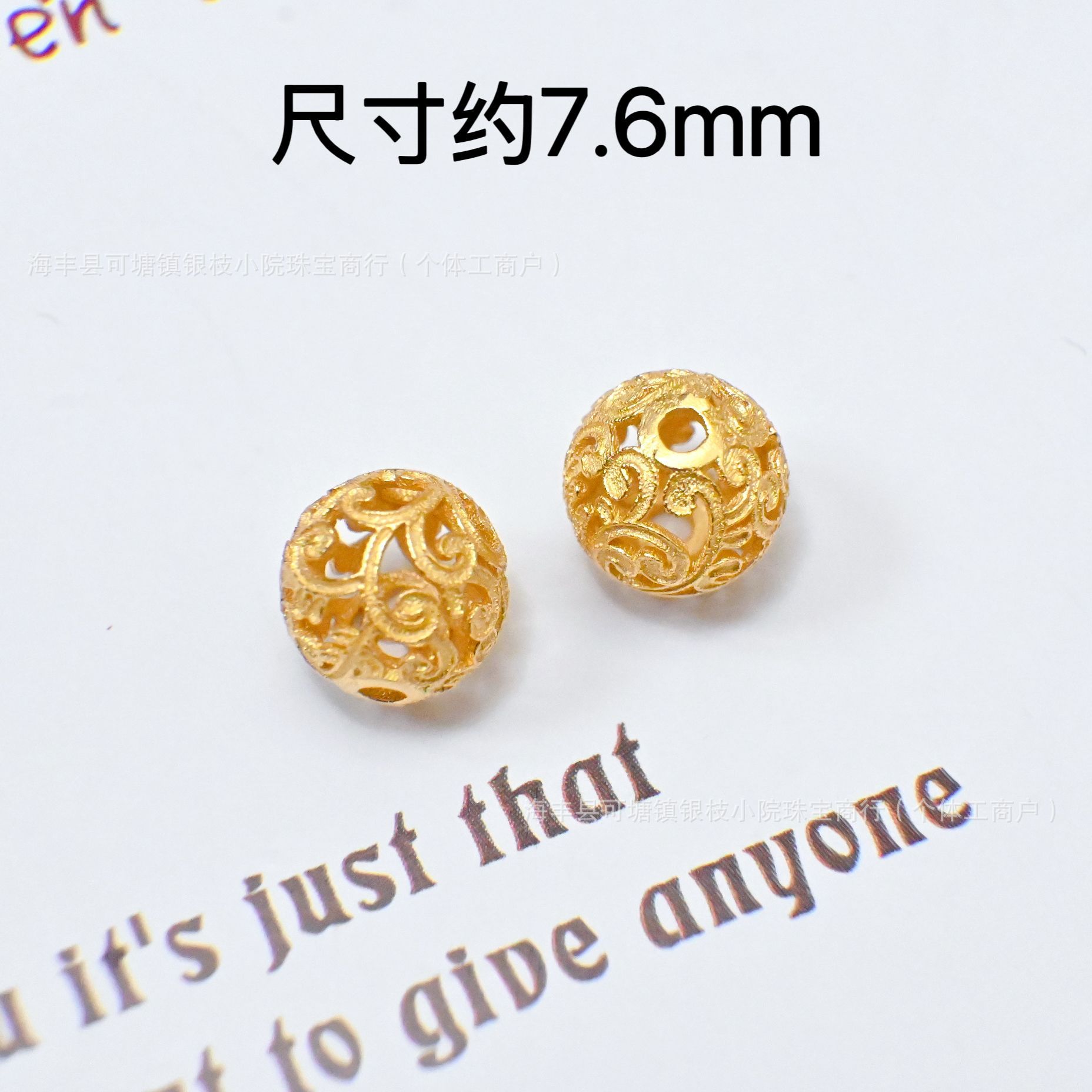 S925 Silver Ancient Gold Color-Preserving DIY Through-Hole Accessories Gourd Snap Ring Heart Spacer Bead Pendant Beaded Bracelet Necklace