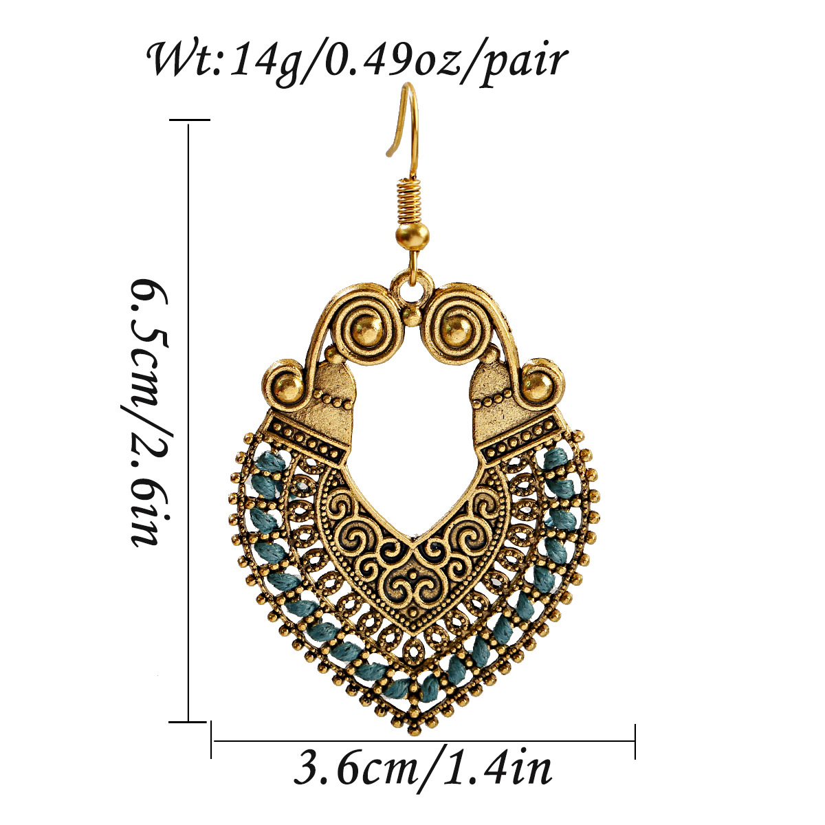 Drop Earrings Classification 1 Pair Casual Retro Round Braid Hollow Out Alloy Drop Earrings