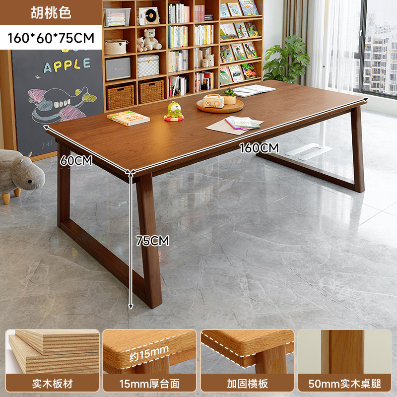 Escritorio de madera maciza para la sala de estar, escritorio largo, escritorio de lectura, escritorio de estudio, escritorio casero para dos personas, escritorio de computadora