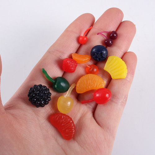 Simulation mini strawberry blueberry cherry grape accessories mini food play DIY handmade dessert cake decoration materials