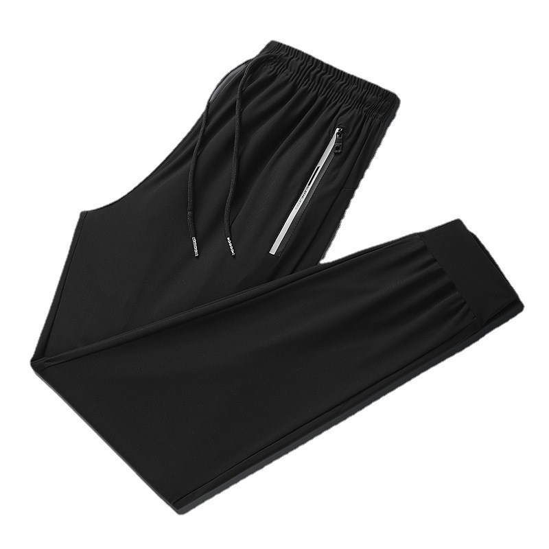2023 pantalones de seda de hielo de los hombres delgados de verano Pantalones refrescantes transpirables de secado rápido pantalones sueltos casuales más tamaño Pantalones deportivos
